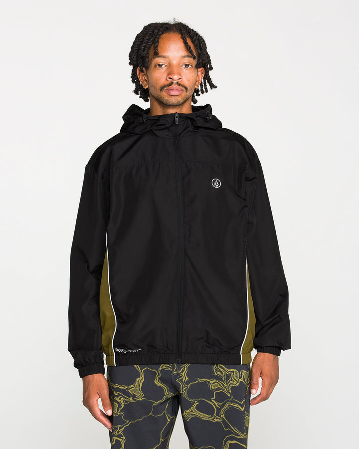 Volcom Mens Wavestone Jacket - Black - front on-model view 