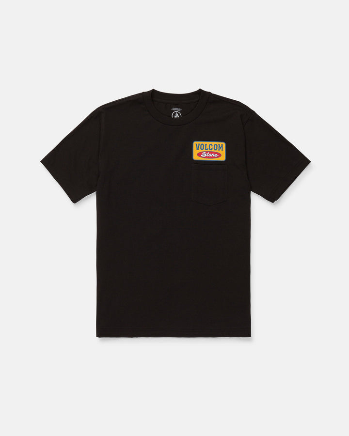 Volcom Mens Snakes Oil Pocket Ss Tee - Black - front product view 