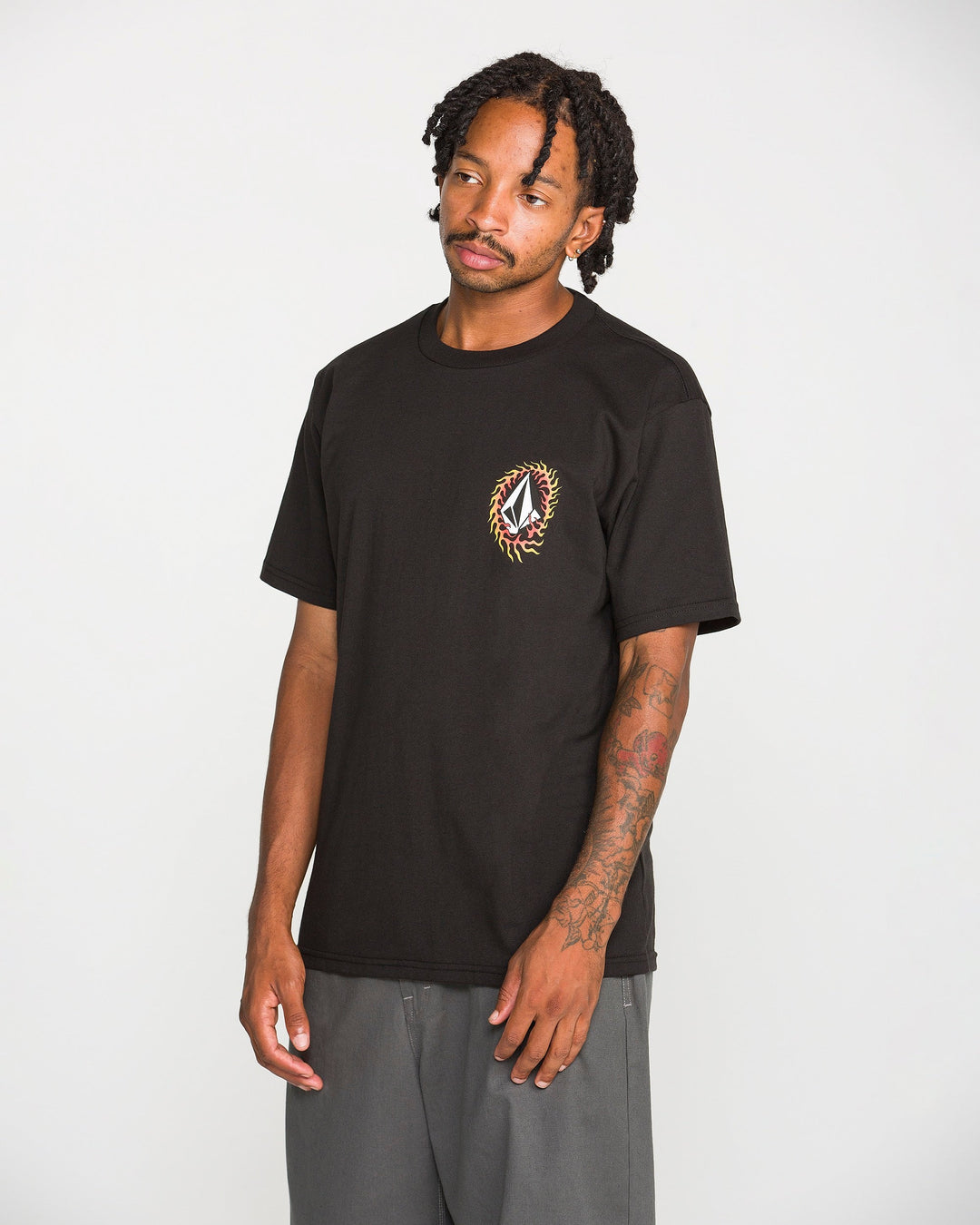 Volcom Mens Ringafire Ss Tee - Black - official gallery image 3 