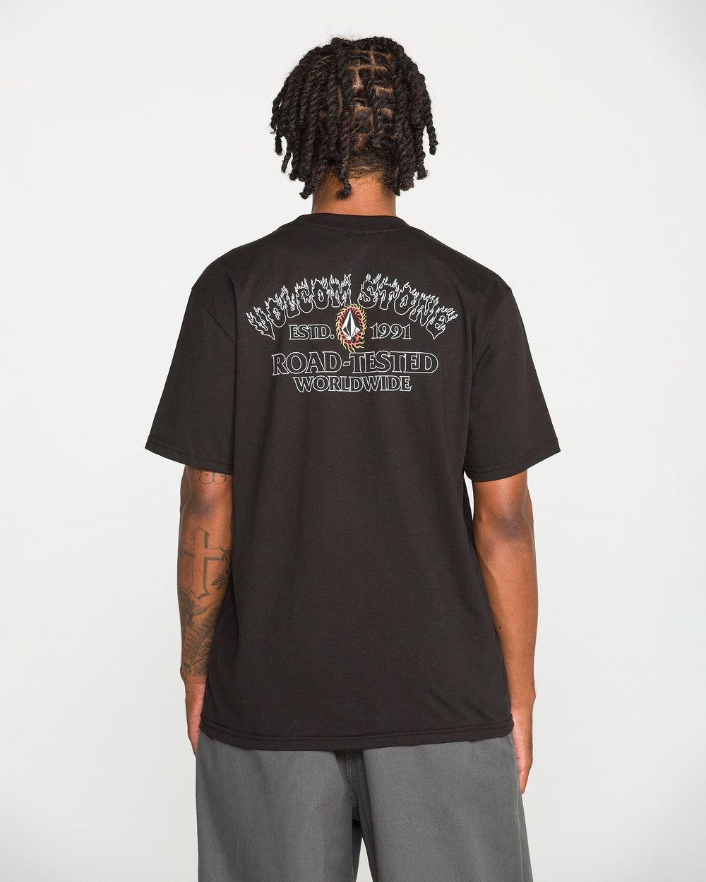 Volcom Mens Ringafire Ss Tee - Black - official gallery image 2 #color_black
