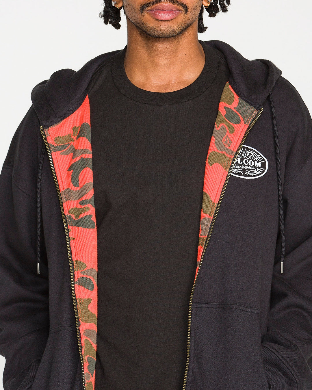 Volcom Mens On The Hunt Workwear Zip - Antique Black - official gallery image 5 