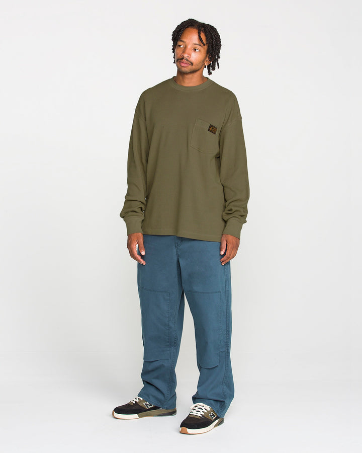 Volcom Mens Overtime Workwear Thermal Ls - Brindle - official gallery image 3 