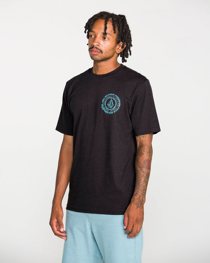 Volcom Mens Still Spiraling Short Sleeve Tee - Washed Black Heather - official gallery image 5 