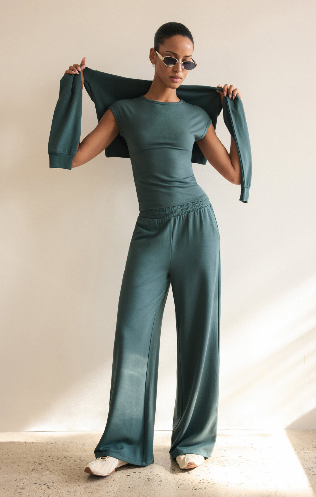 Z Supply Women’s In Transit Modal Pant in Emerald Cove, additional view