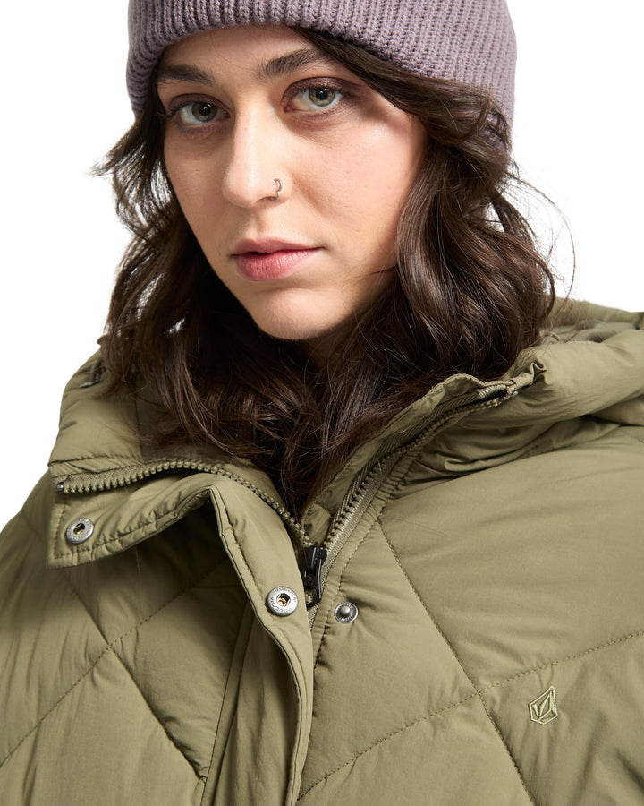 Volcom Womens Out Of Boxy Puff Jacket - Wintermoss - official gallery image 4 