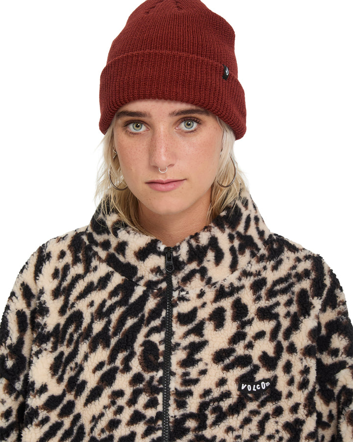 Volcom Womens Wylding Out Sherpa - Animal Print - official gallery image 3 
