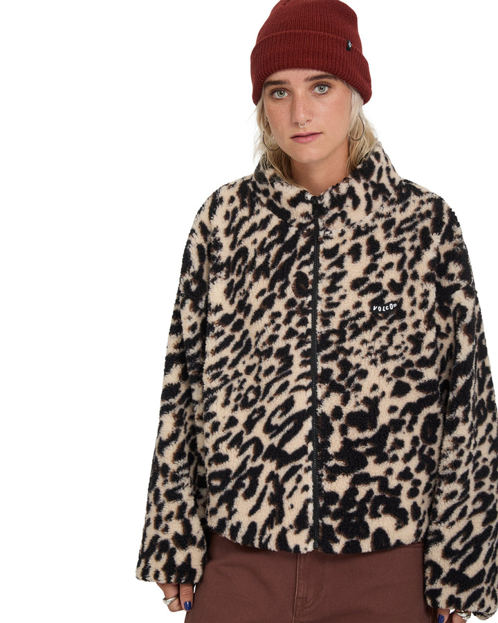 Volcom Womens Wylding Out Sherpa - Animal Print - official gallery image 6 