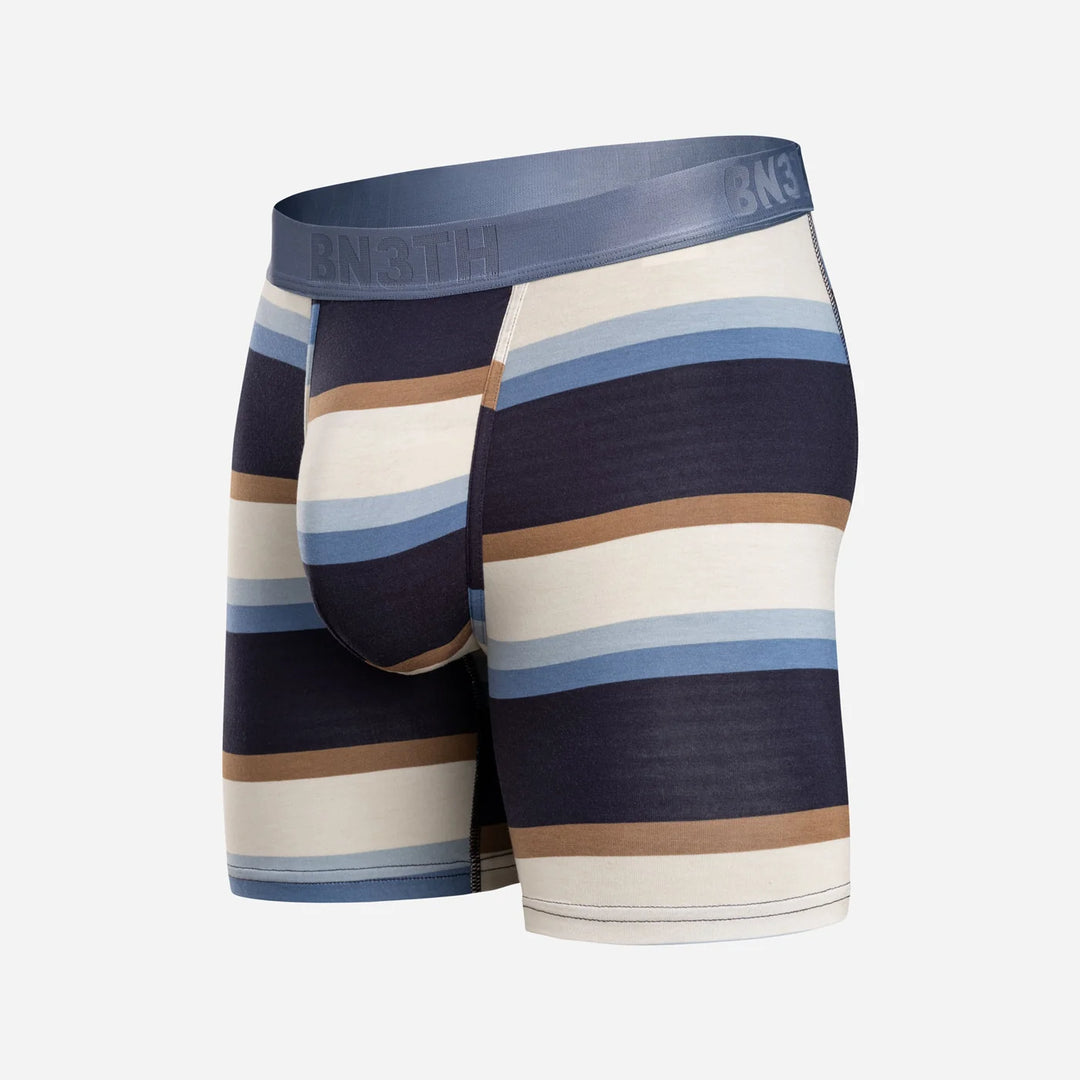 BN3TH Essentials Print Boxer Brief, Retro Wide Stripe Dark Navy, front product view 