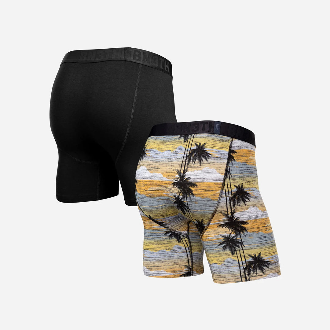 BN3TH Essentials Boxer Brief 2 Pack, Black/Palm Tree Horizon, back product-only pair 