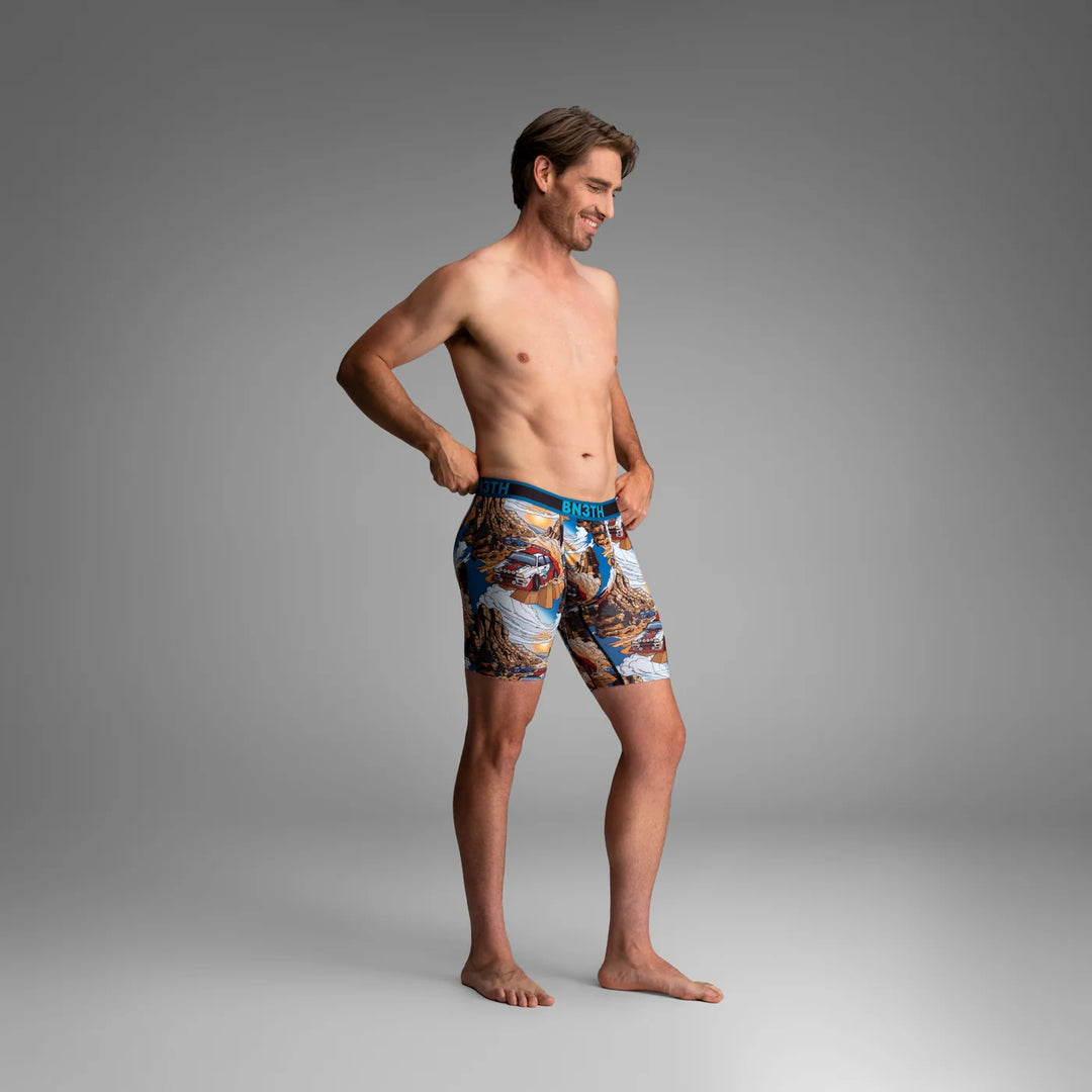 BN3TH Pro Flex Max boxer briefs, Desert Racing Forever, three quarter on model 
