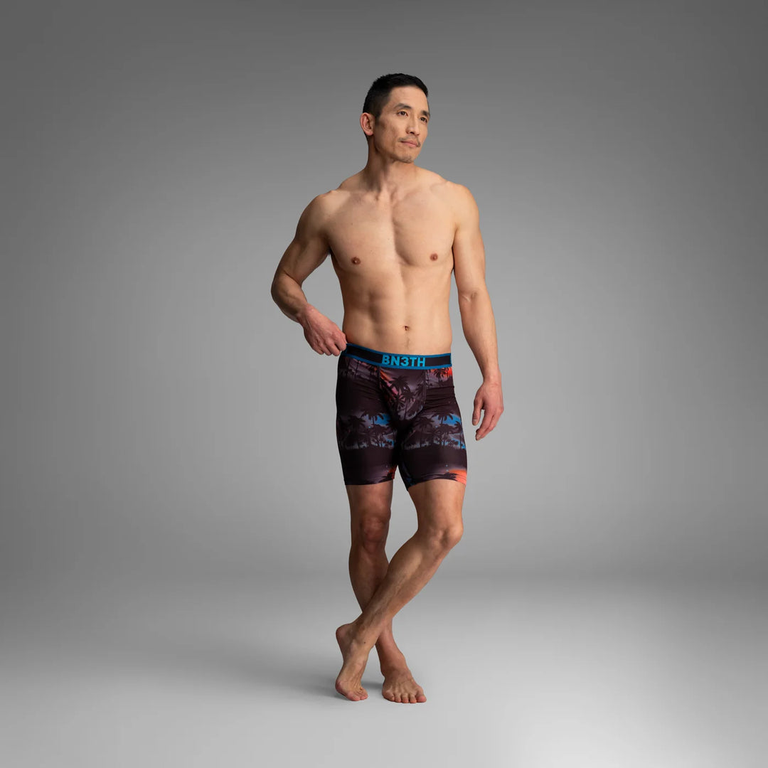 BN3TH Pro Flex Max boxer briefs, Tropical Dusk, front on model 