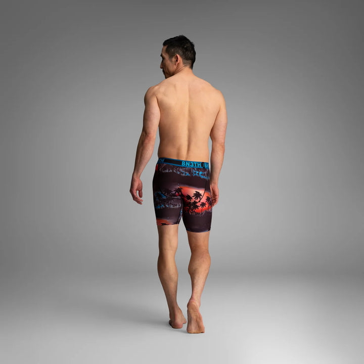 BN3TH Pro Flex Max boxer briefs, Tropical Dusk, back on model 