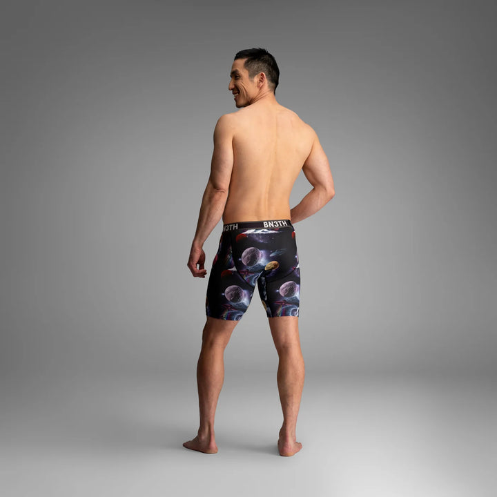BN3TH Pro Flex Max boxer briefs, Outter Limit Black, back on model 