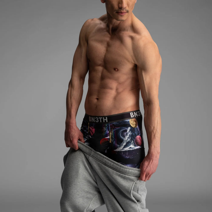 BN3TH Pro Flex Max boxer briefs, Outter Limit Black, lifestyle detail on model 