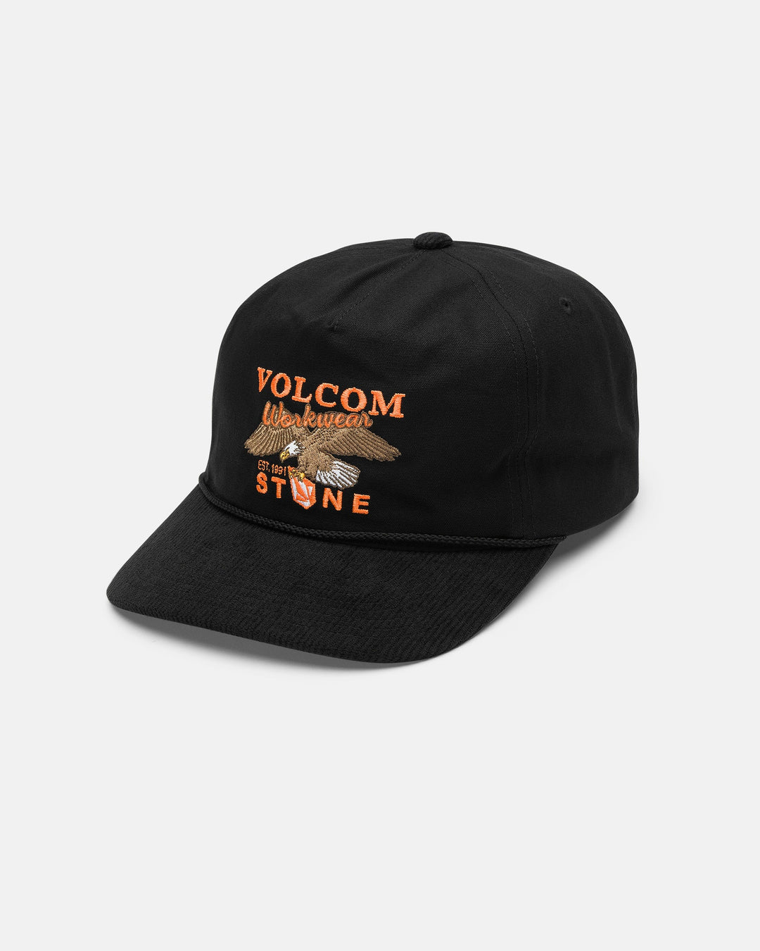 Volcom Mens Stone Talon Workwear Hat - Black - front product view 