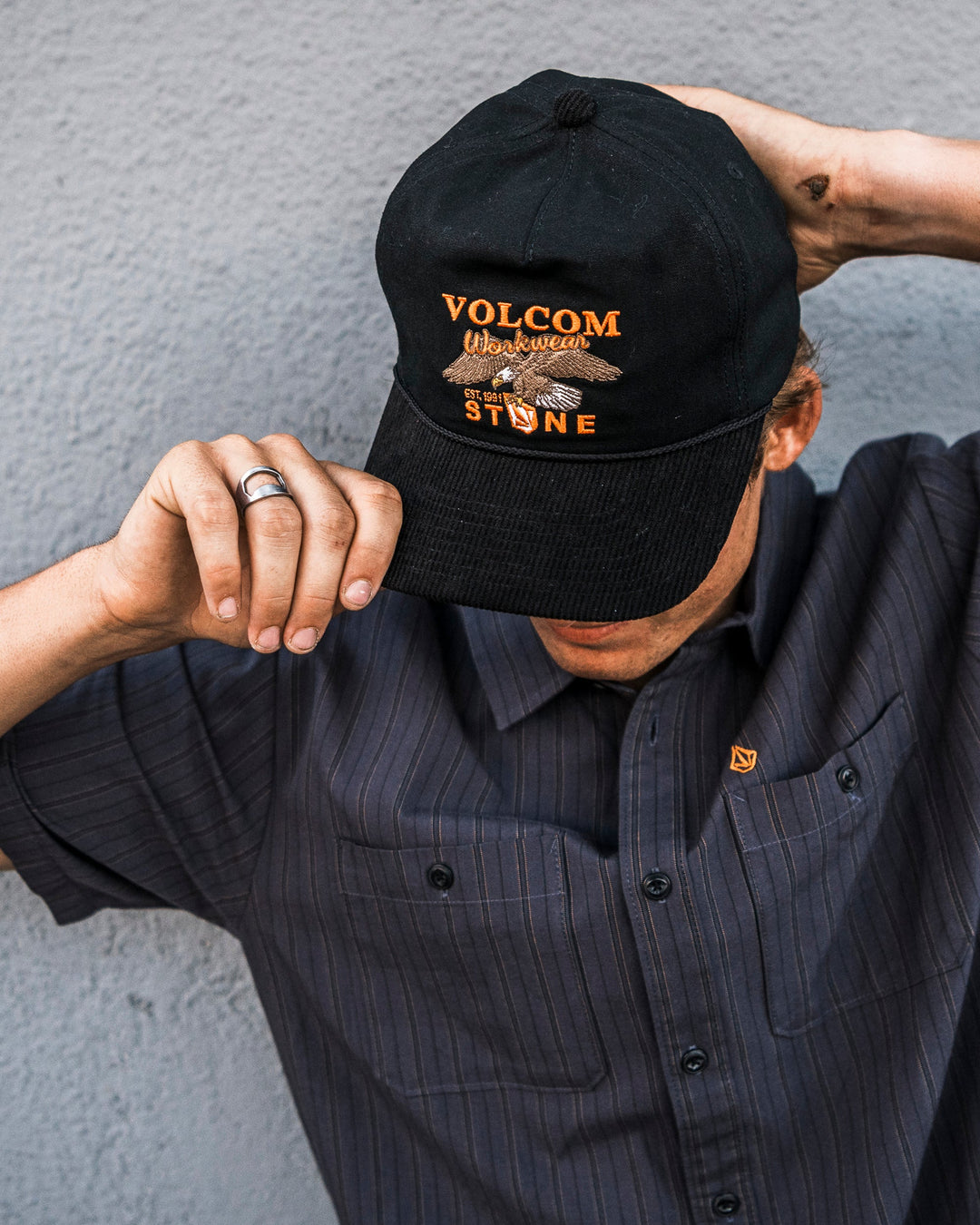 Volcom Mens Stone Talon Workwear Hat - Black - official gallery image 2 