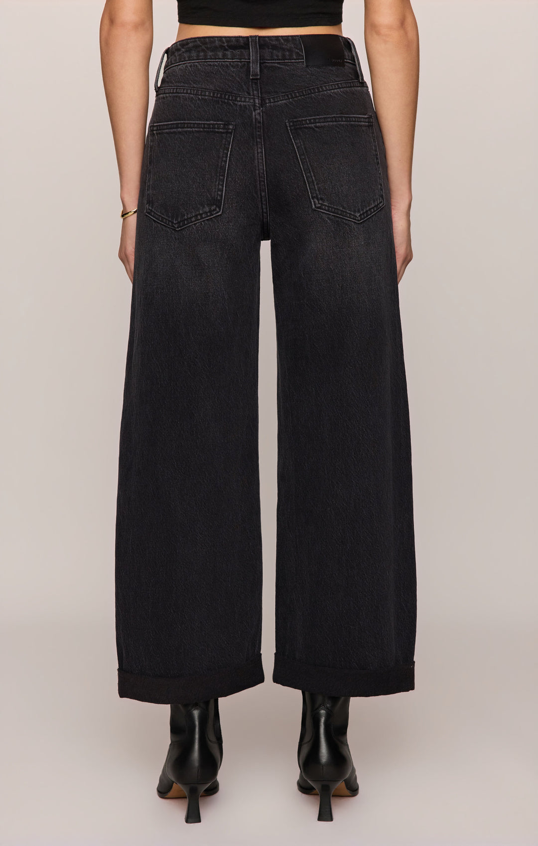 Z Supply Women’s The Show Off High Rise Bowed Denim in Nocturne, alternate back view