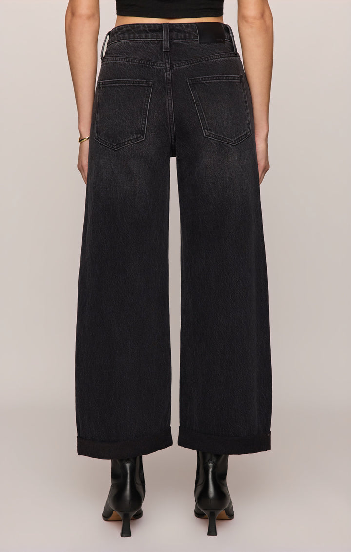 Z Supply Women’s The Show Off High Rise Bowed Denim in Nocturne, alternate back view