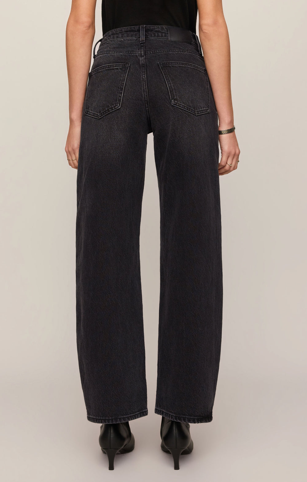Z Supply Women’s The Show Off High Rise Bowed Denim in Nocturne, back view