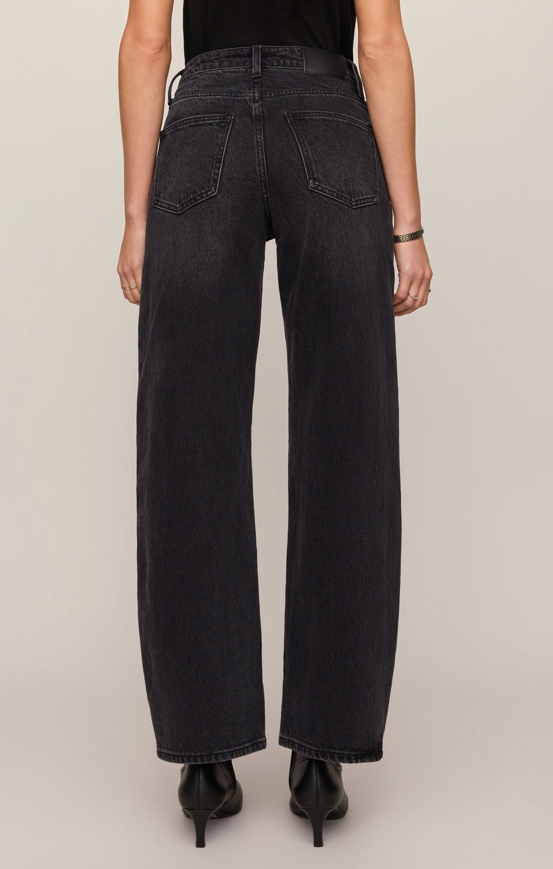 Z Supply Women’s The Show Off High Rise Bowed Denim in Nocturne, back view