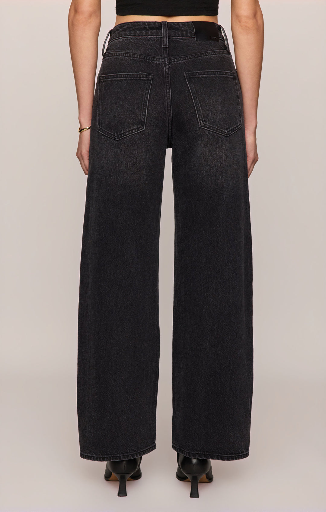 Z Supply Women’s The Show Off High Rise Bowed Denim in Nocturne, alternate back view