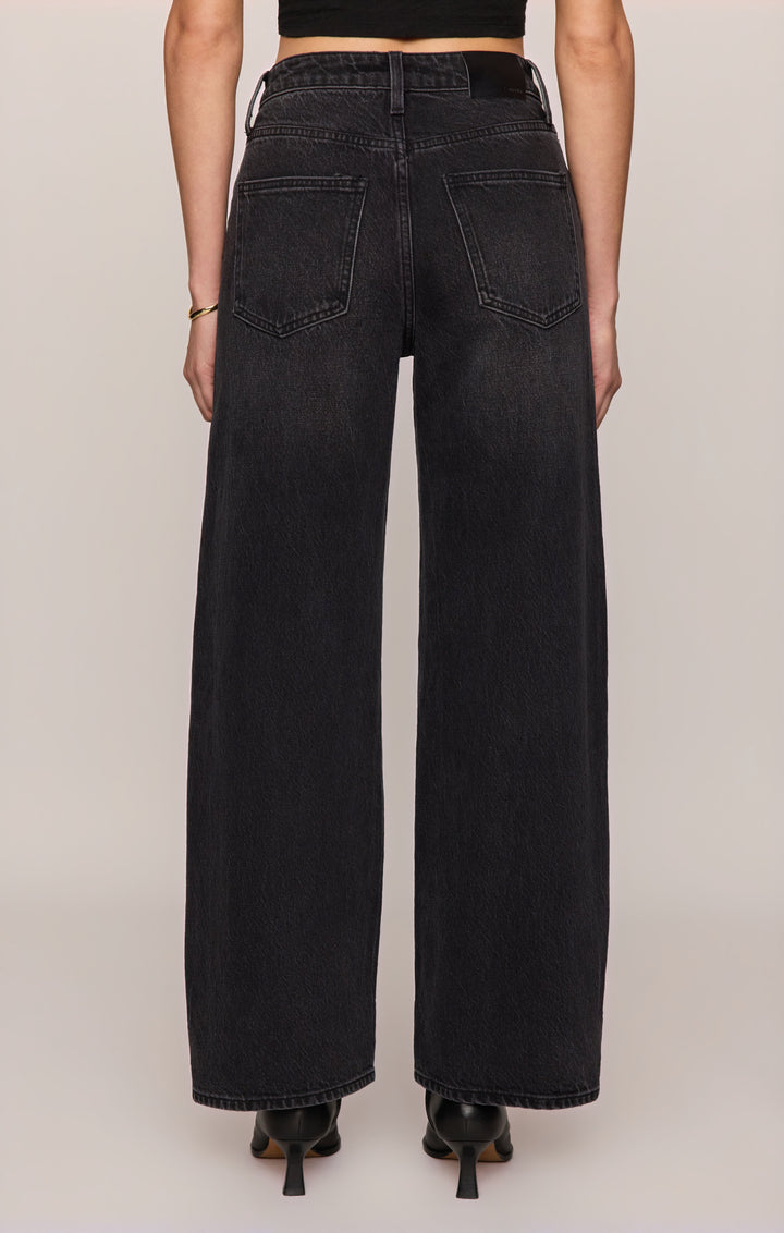 Z Supply Women’s The Show Off High Rise Bowed Denim in Nocturne, alternate back view