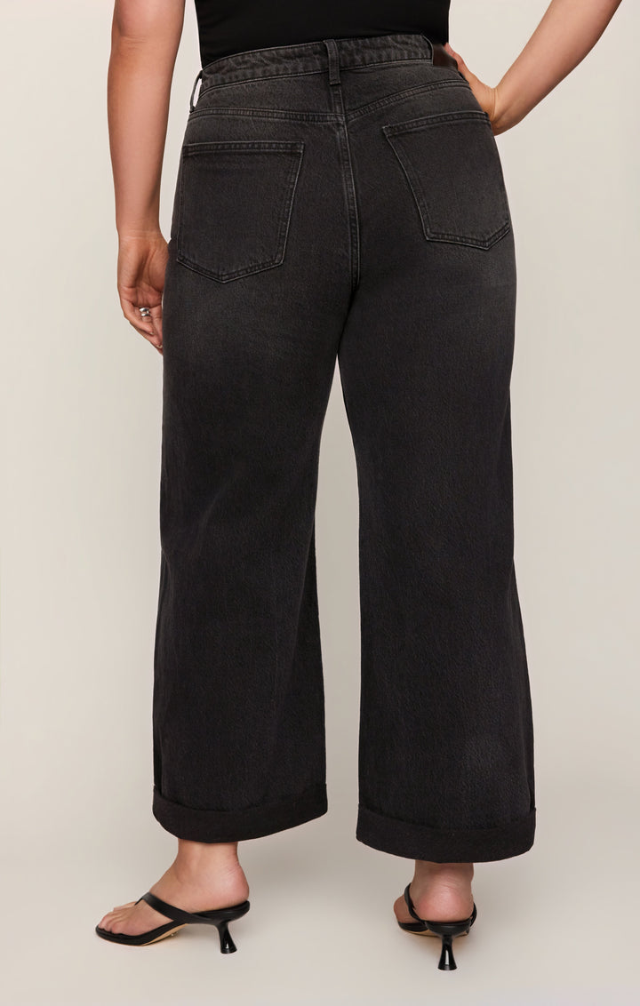 Z Supply Women’s The Show Off High Rise Bowed Denim in Nocturne, detail view
