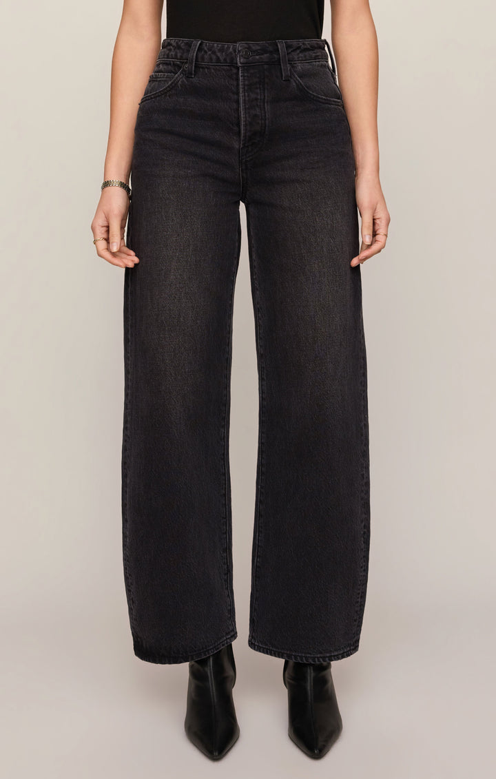 Z Supply Women’s The Show Off High Rise Bowed Denim in Nocturne, front view