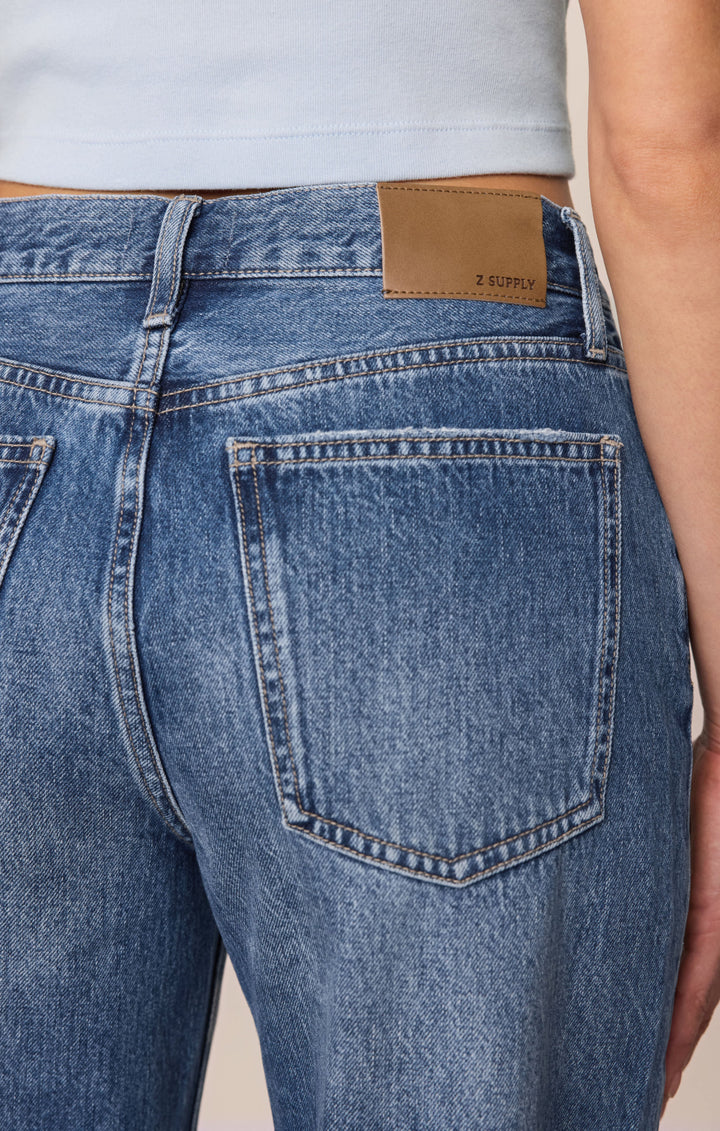 Z Supply Women’s The Off Duty Bowed Ankle Denim in Breakpoint, detail view