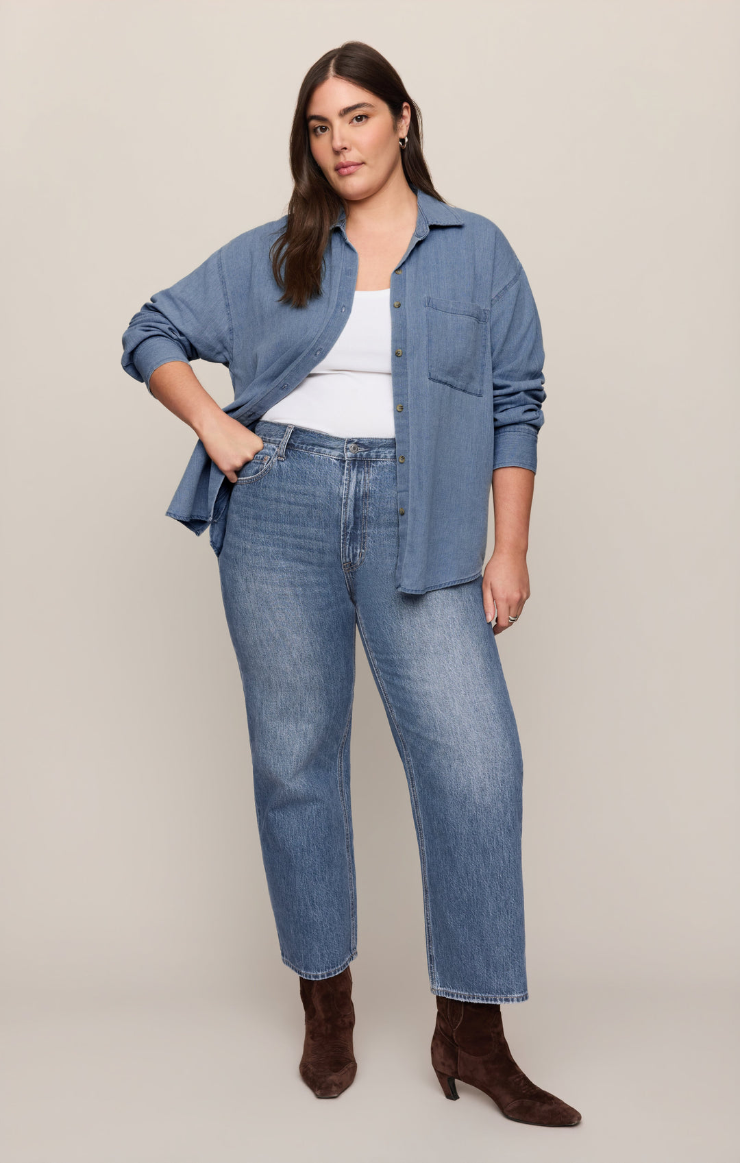 Z Supply Women’s The Off Duty Bowed Ankle Denim in Breakpoint, detail view