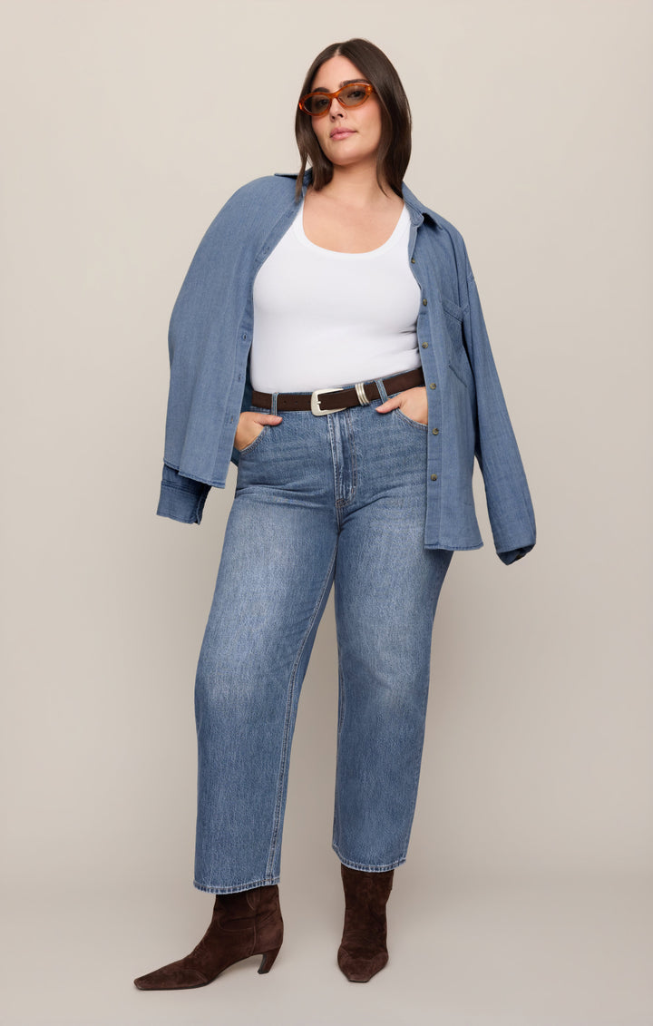 Z Supply Women’s The Off Duty Bowed Ankle Denim in Breakpoint, detail view