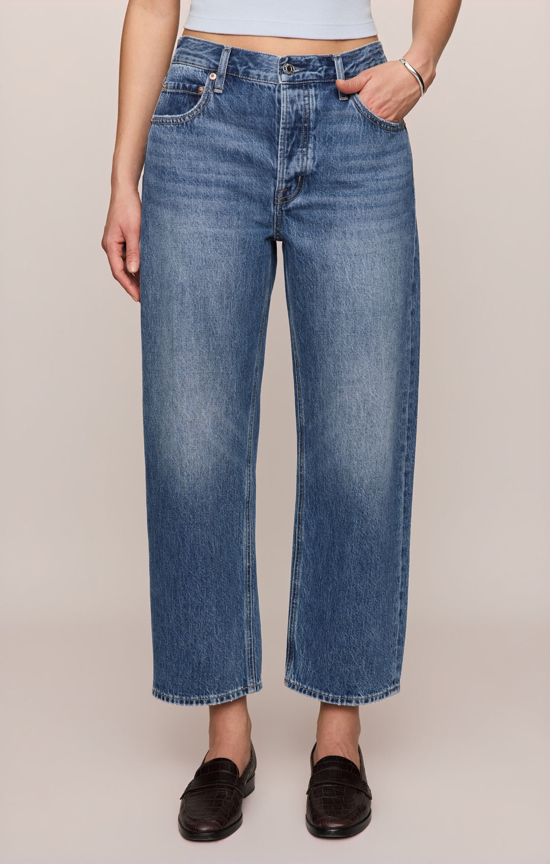 Z Supply Women’s The Off Duty Bowed Ankle Denim in Breakpoint, front view