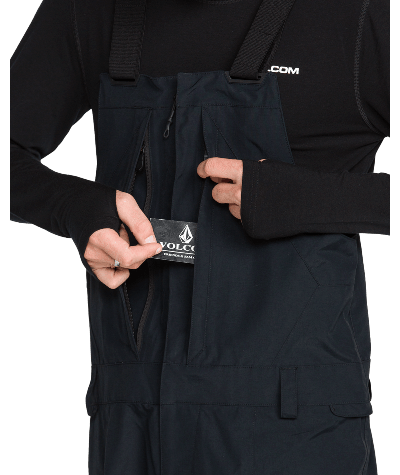 Volcom Mens Rain Gore Bib Overall - Black 