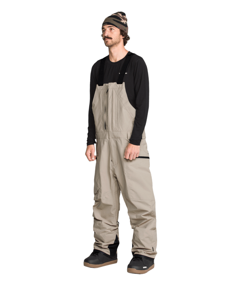 Volcom Mens Rain Gore Bib Overall - Khaki 