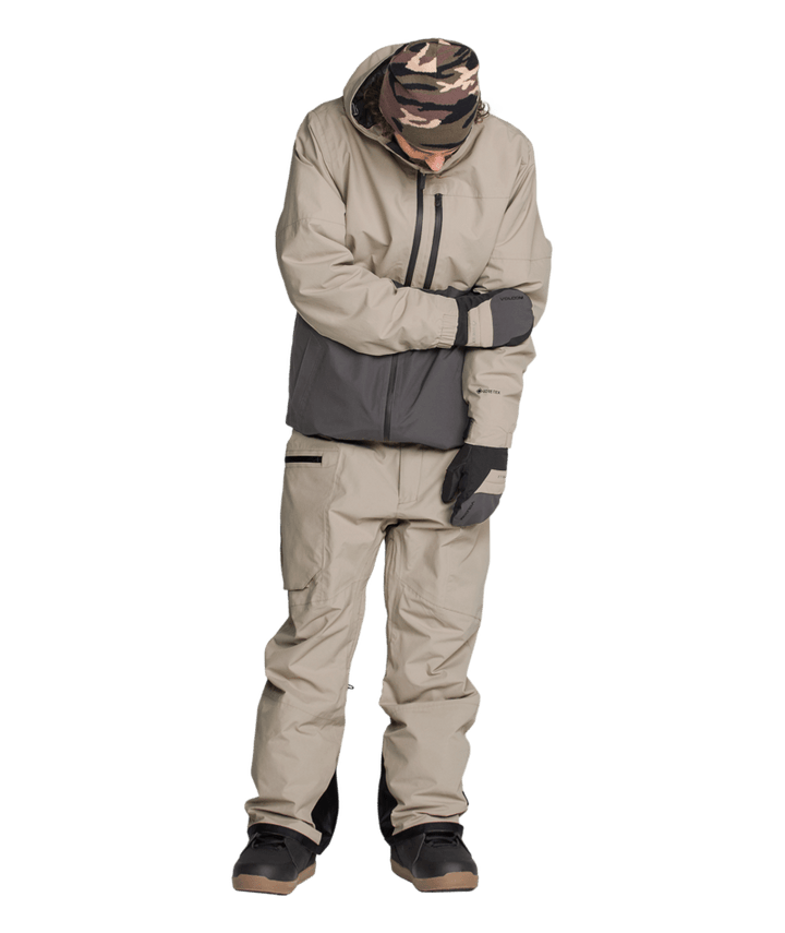 Volcom Mens Rain Gore Bib Overall - Khaki 