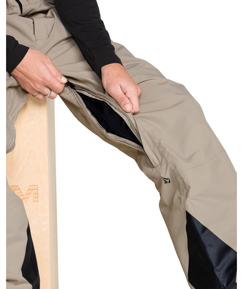 Volcom Mens Rain Gore Bib Overall - Khaki 