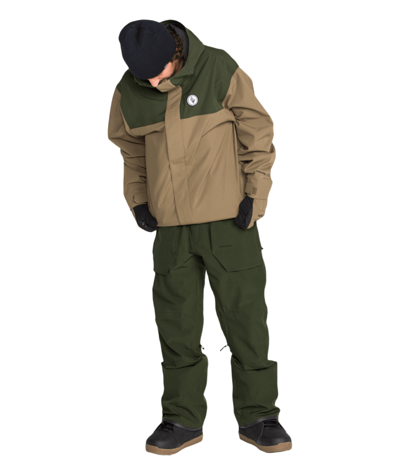 Volcom Mens Roan Bib Overall - Dkgreen 