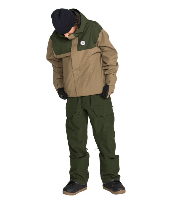 Volcom Mens Roan Bib Overall - Dkgreen 