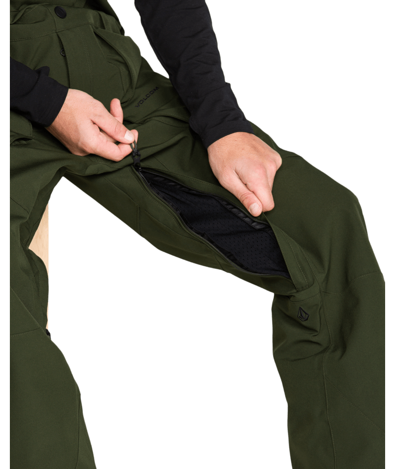 Volcom Mens Roan Bib Overall - Dkgreen 