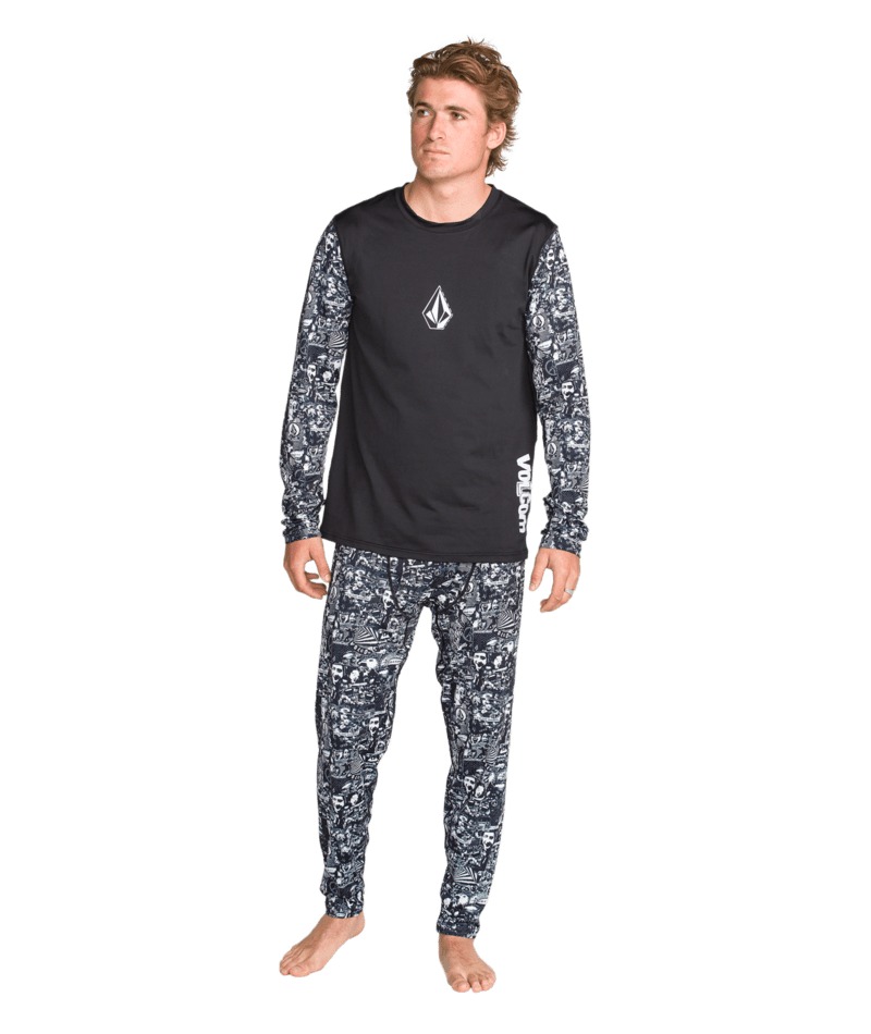 Volcom Mens M V-Science Crew - Black Print 