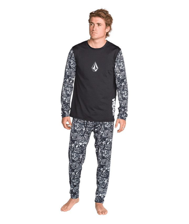 Volcom Mens M V-Science Crew - Black Print 