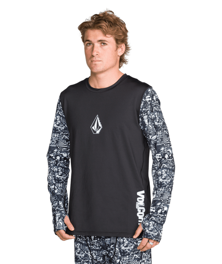 Volcom Mens M V-Science Crew - Black Print 
