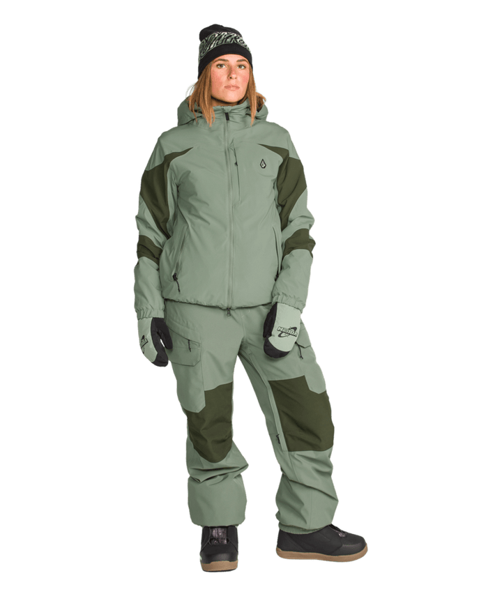 Volcom Womens Creston 3D Stretch Bib - Light Green 