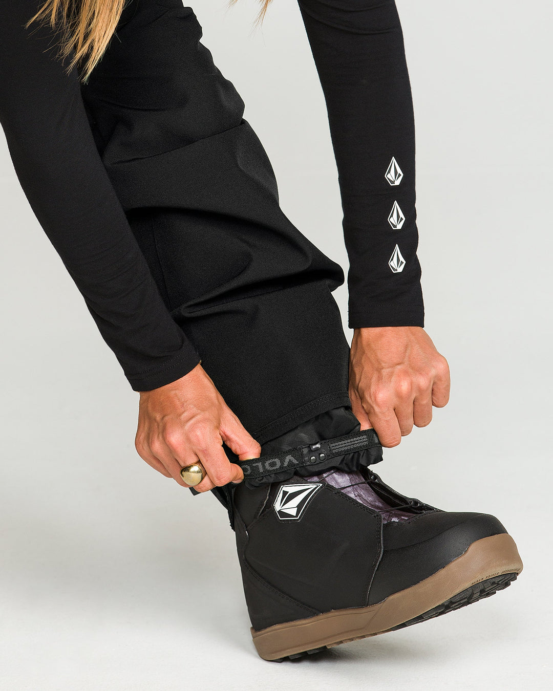 Volcom Womens Swift Bib Overall - Black - official gallery image 6 