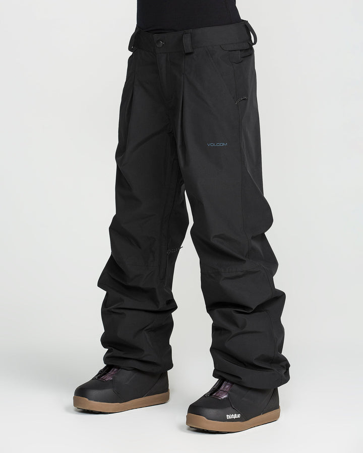 Volcom Womens Yourfav Baggy Gore Pant - Black - front on-model view 