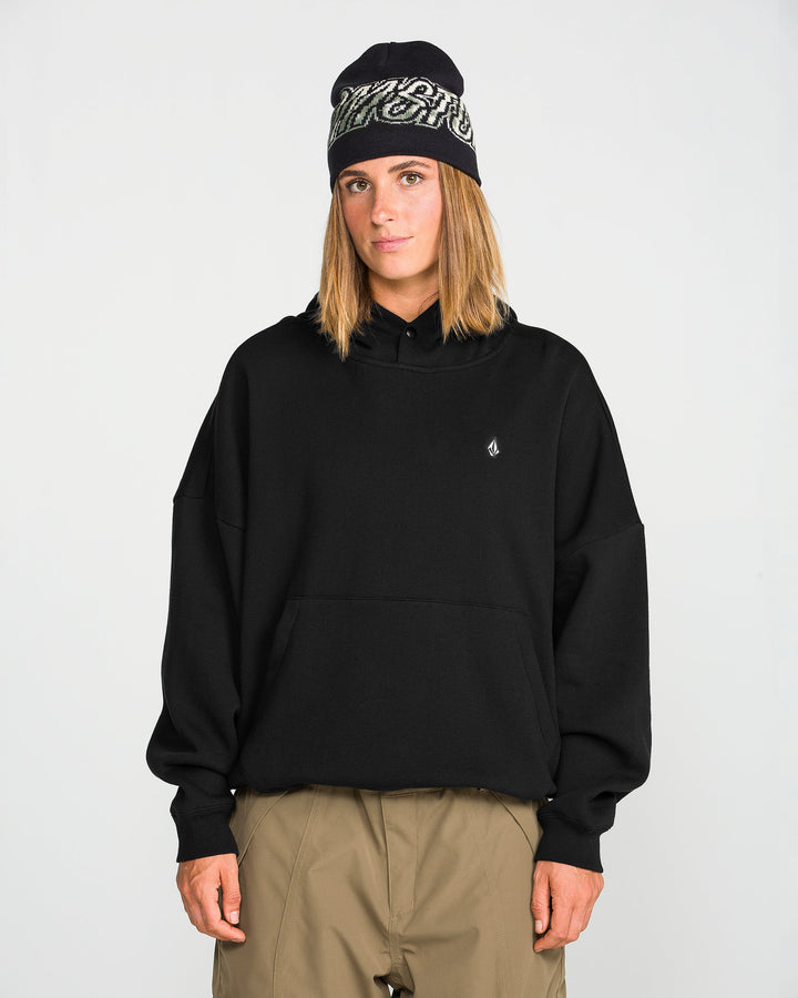 Volcom Womens Yourfav Baggy P/O - Black - front on-model view 