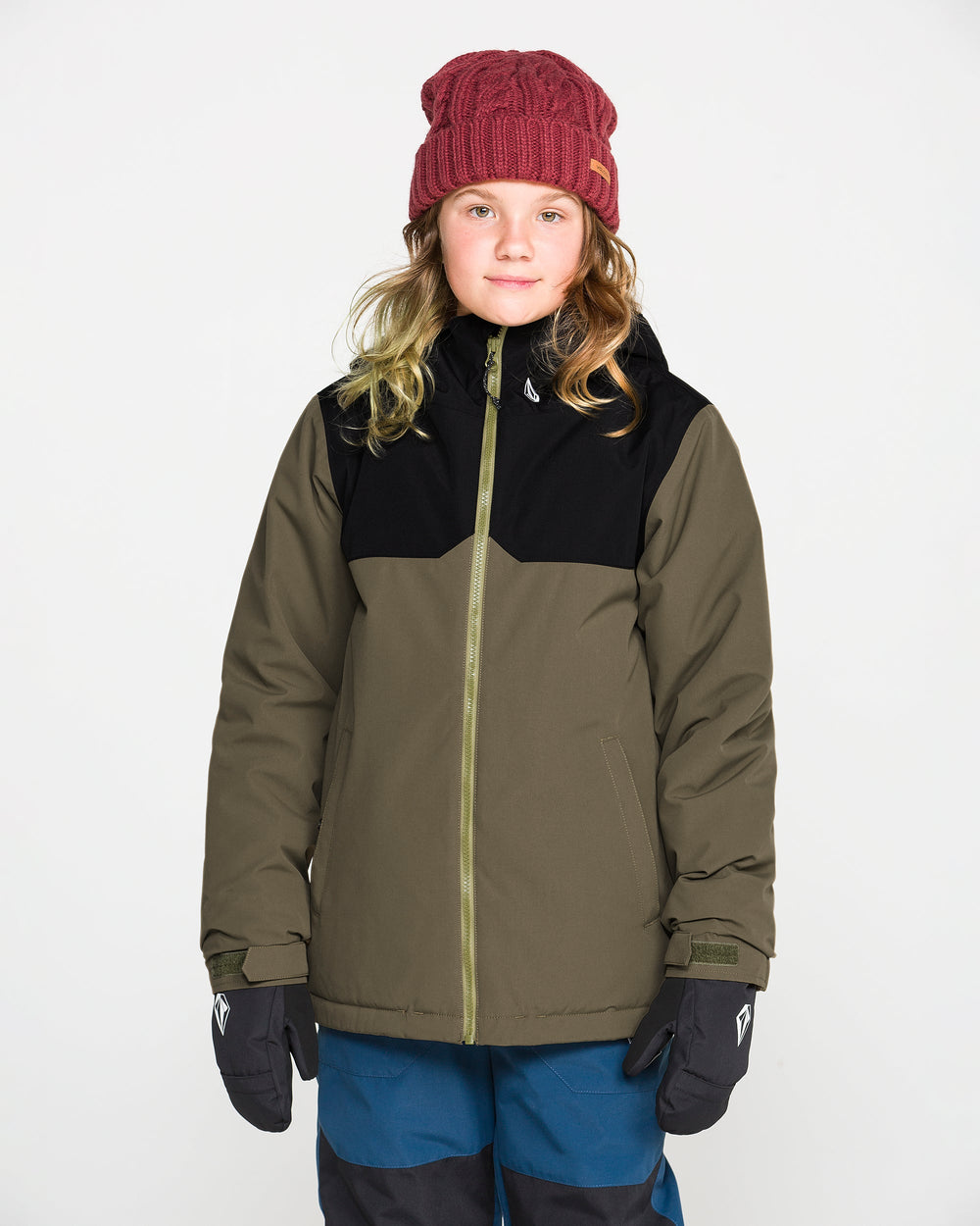 Volcom Kids Stone.91 Insulated Jacket in Teak #color_teak