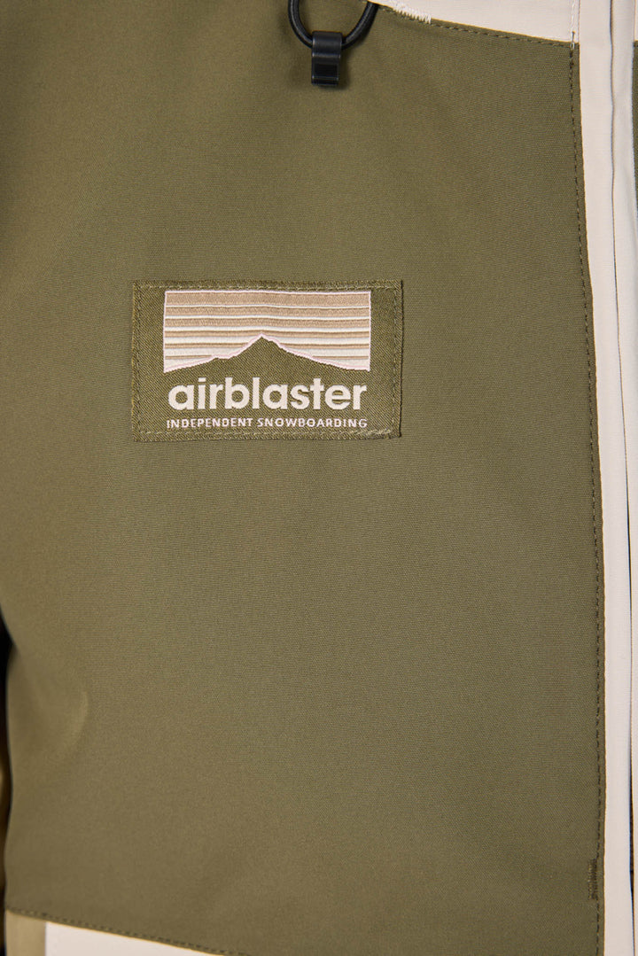 Green jacket with Airblaster logo on a white background