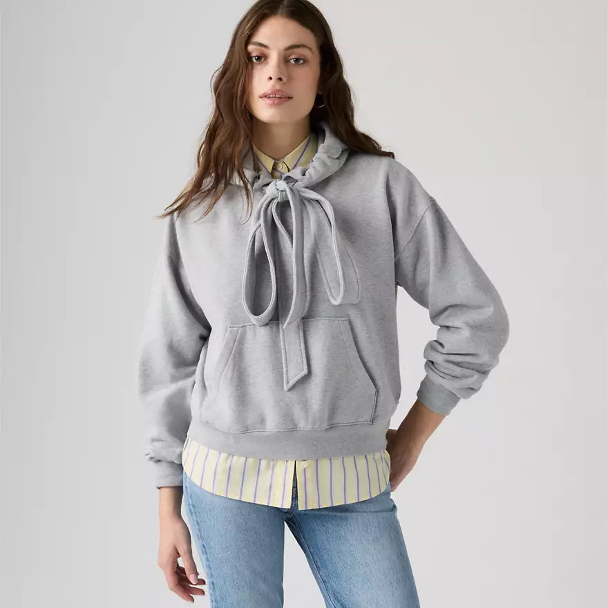 Levis Womens Vintage Tied Up Hoodie in Silver Heather Grey 