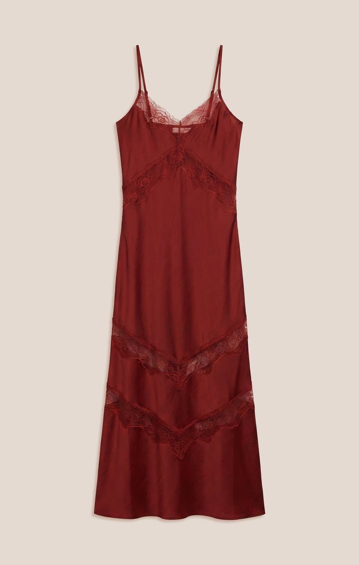 Z Supply Women’s Bruna Lace Inset Midi Dress in Velvet Rouge, additional view